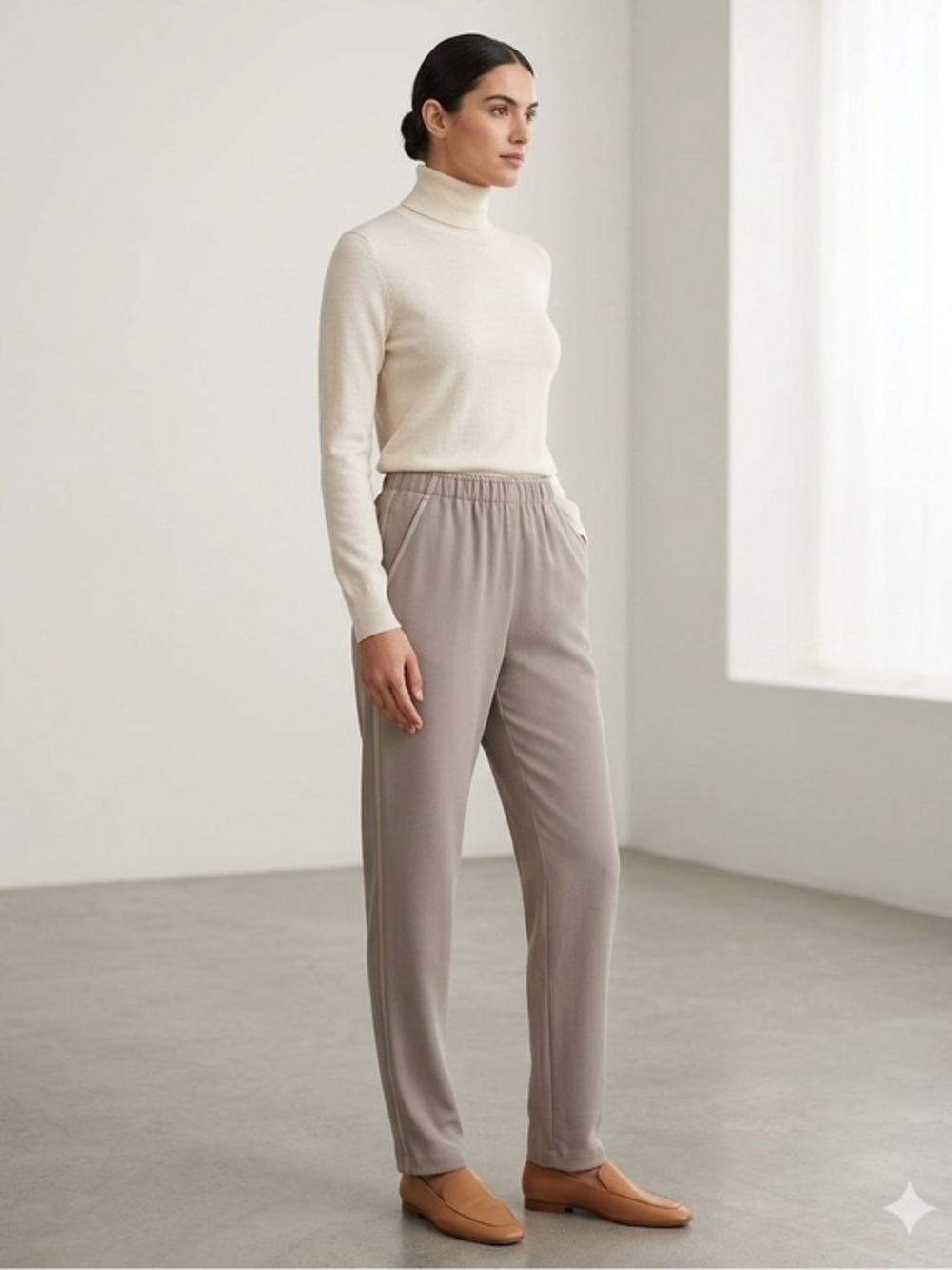 Lafayette 148 Women’s Size P 0 2 Gray Pull On Trouser Dress Pant Straight Leg XS